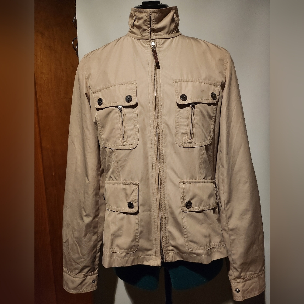 Used Tan Ralph Lauren Utility Jacket with Multiple Pockets
